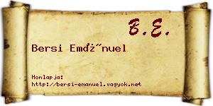 Bersi Emánuel névjegykártya